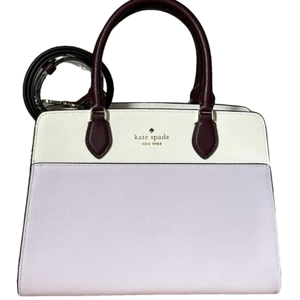 Kate Spade NWT Madison Colorblock Saffiano Leather Medium Satchel Lilac